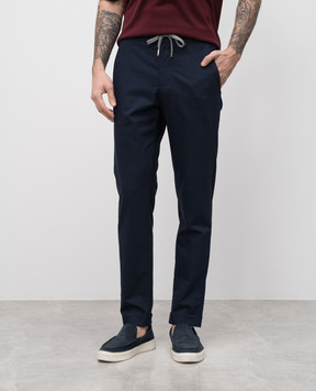 Marco Pescarolo Blue cashmere and silk pants CARACCIOLO5124