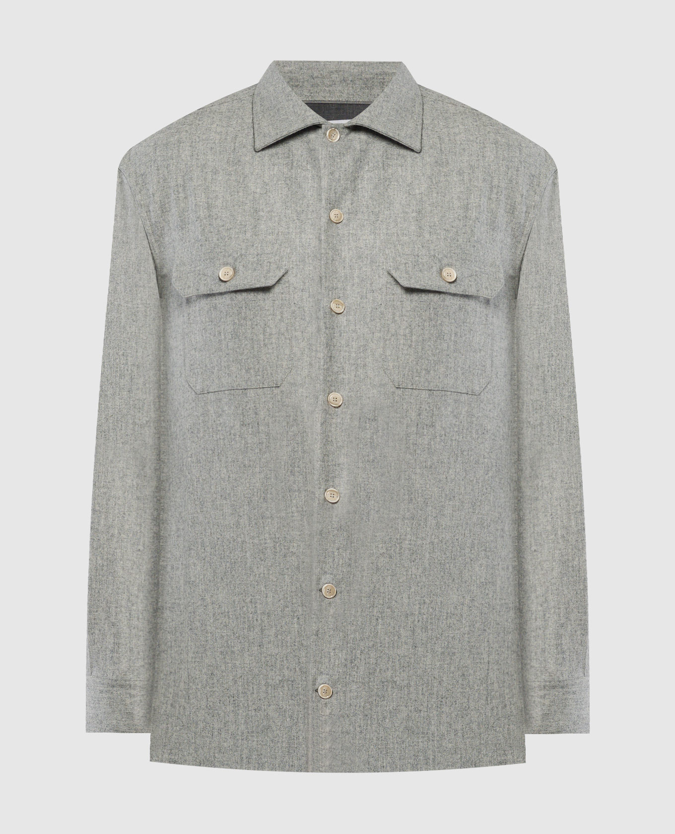 Gray melange shirt made of wool brunello cucinelli