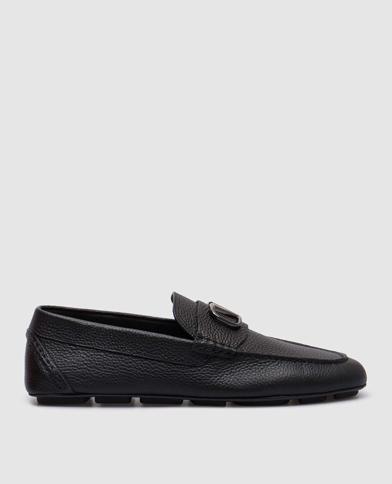 

VLOGO black leather moccasins Valentino