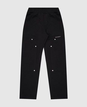 Givenchy Children's black sports pants with a logo H30300612