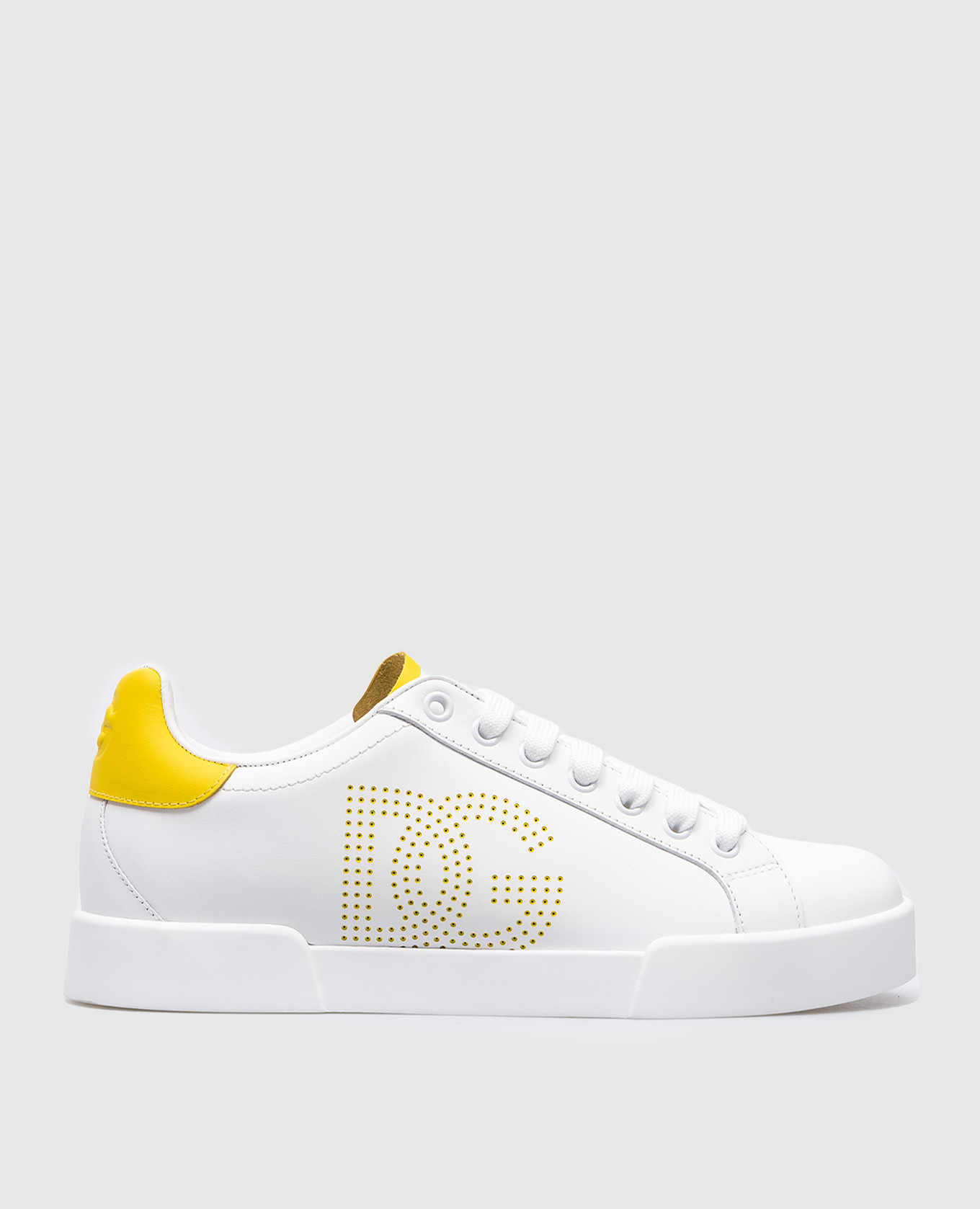 Portofino white leather sneakers with logo dolce&gabbana