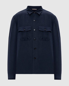 Canali Blue linen and wool shirt AE0257131016