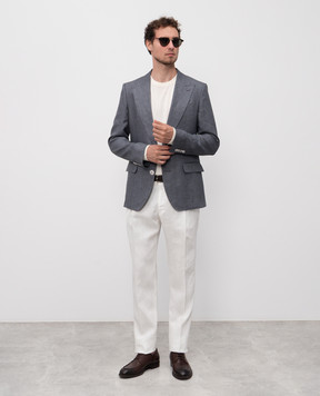 Dolce&Gabbana Grey Sicilia linen jacket G2QS6TFU4MF
