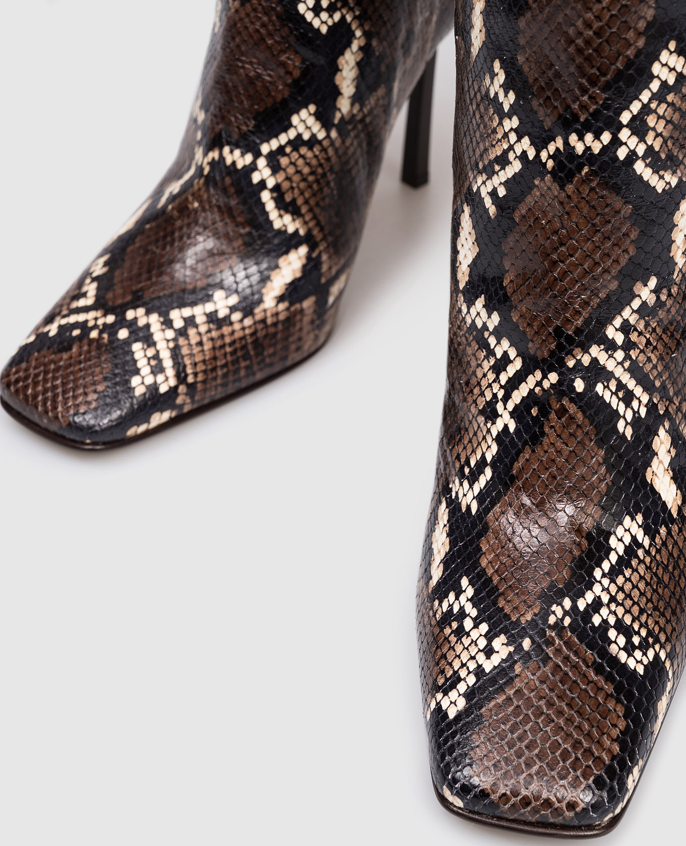 

VITTORIA leather boots with reptile print Le Silla, Brown