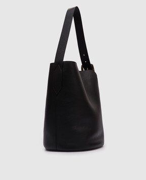 J&M DAVIDSON Black leather Quiver bucket bag with logo embossing LQVB0XXSGXX