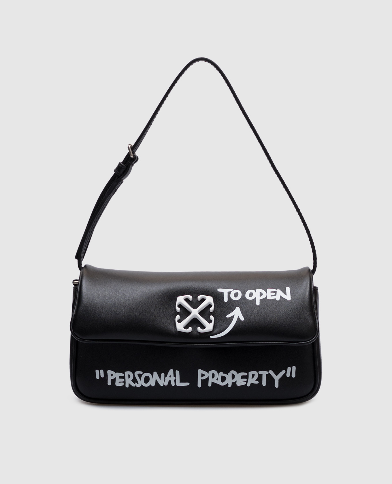 

Black leather cross-body bag Jitney 0.7 Quote Off-White