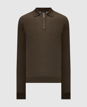 Stefano Ricci Green cashmere and silk polo shirt K606003Z40F25303
