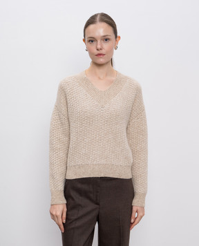 Peserico Beige alpaca wool pullover A99328F059288C