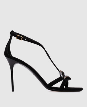 Balmain Black suede Lips sandals EN0UH127LCMK
