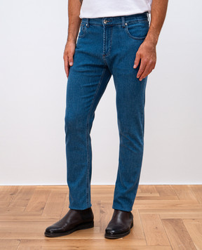 Enrico Mandelli Blue jeans with logo patch 0MIAMI5259