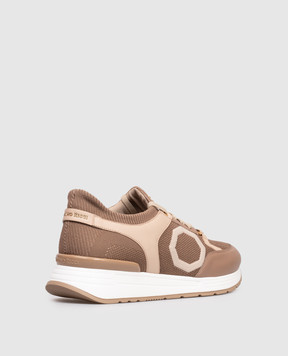 Stefano Ricci Brown combination sneakers with logo UZ26EG6645TSWY