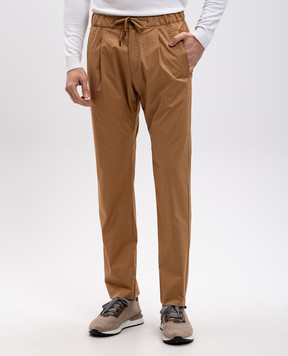 Herno Brown pants with metal plate with engraved logo PT000010U13164Z