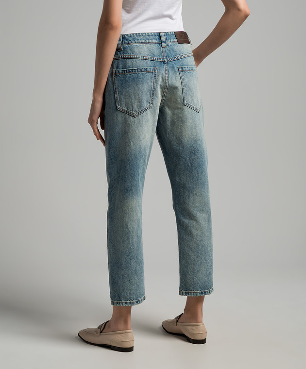 デニム・ジーパン BRUNELLO CUCINELLI 'Monile' denim jeans Blue MA095P5847 Brunello Cucinelli - Blue jeans with monil chain MA095P5847