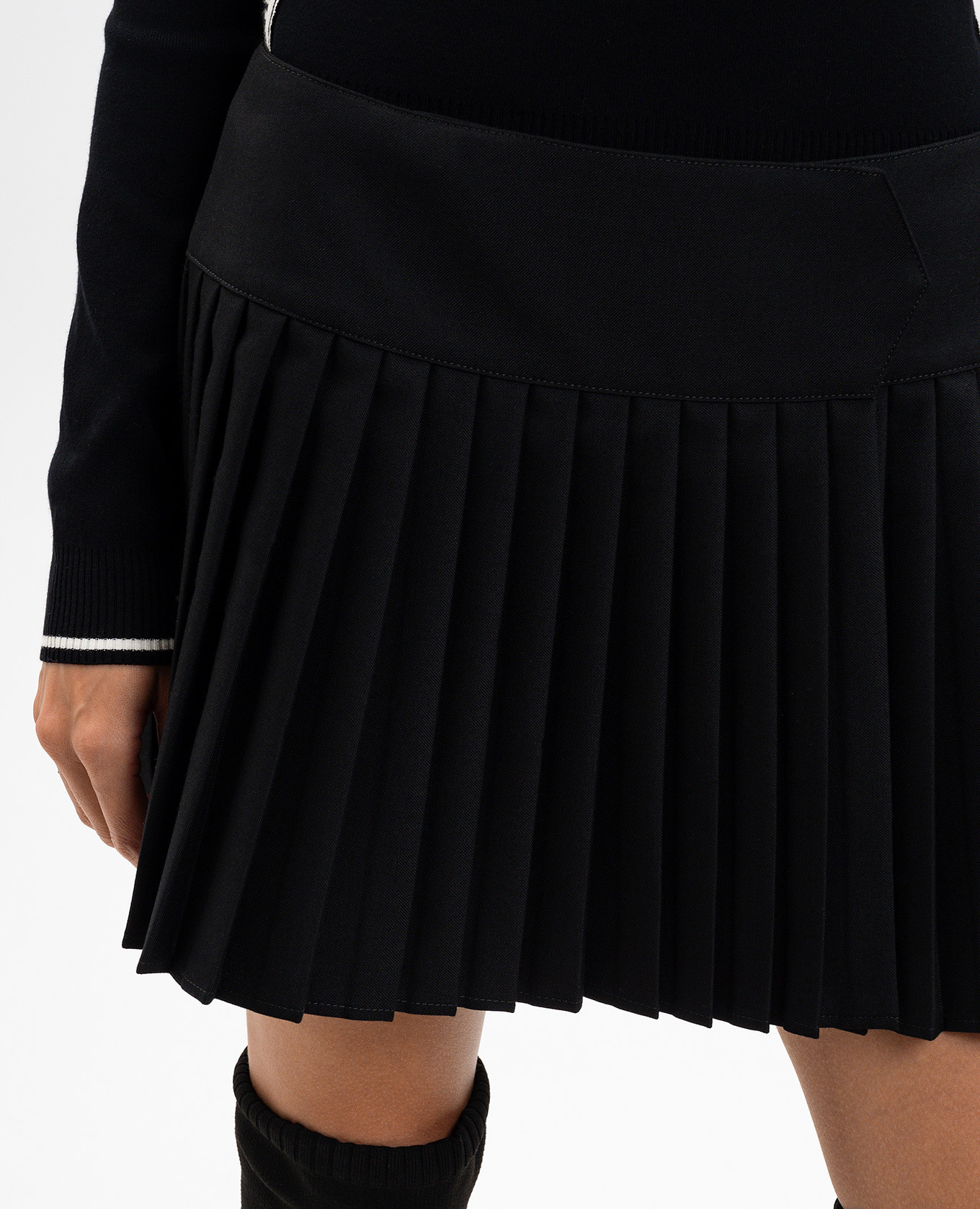 Black pleated skirt with a flare and wool Off-White 5