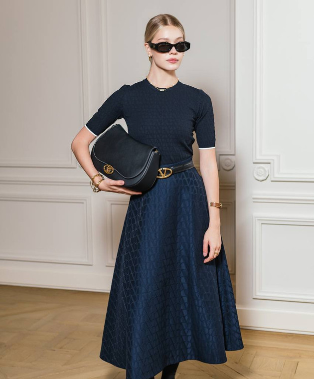 Valentino Blue wool and silk skirt with Toile Iconographe pattern 5B3RABK68G5 buy with Greece delivery at Symbol
