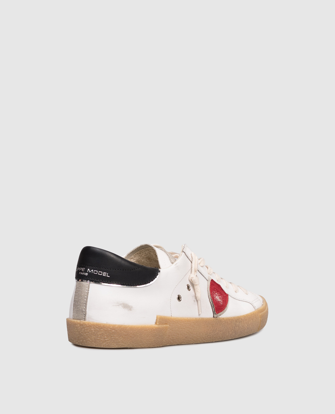 

White leather sneakers with logo Philippe Model
