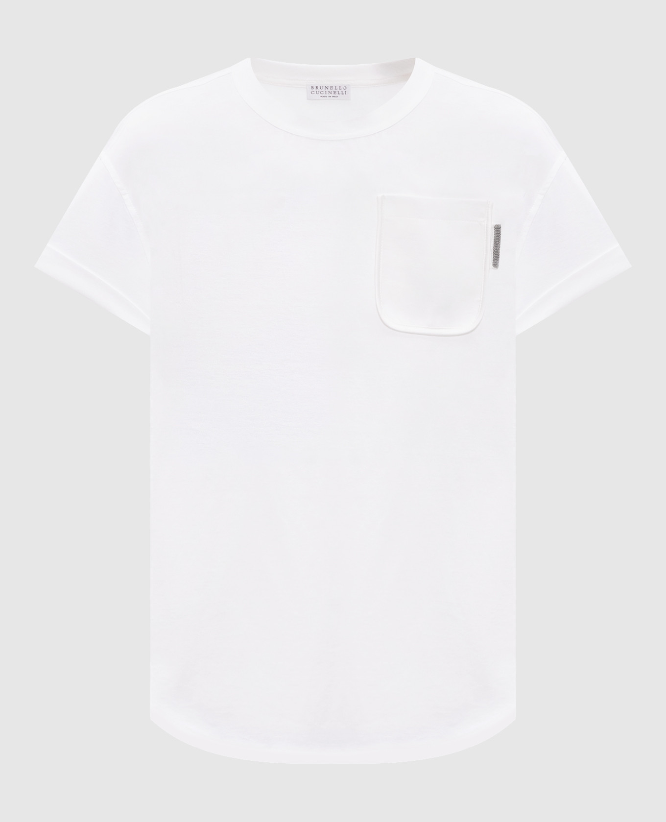 

White T-shirt with a monil chain Brunello Cucinelli