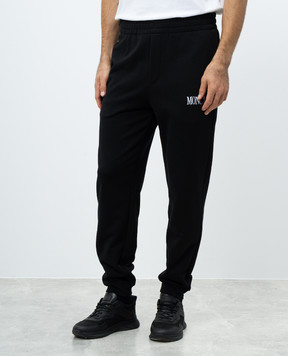 Moncler Black joggers with contrasting logo embroidery J20918H00012809KR