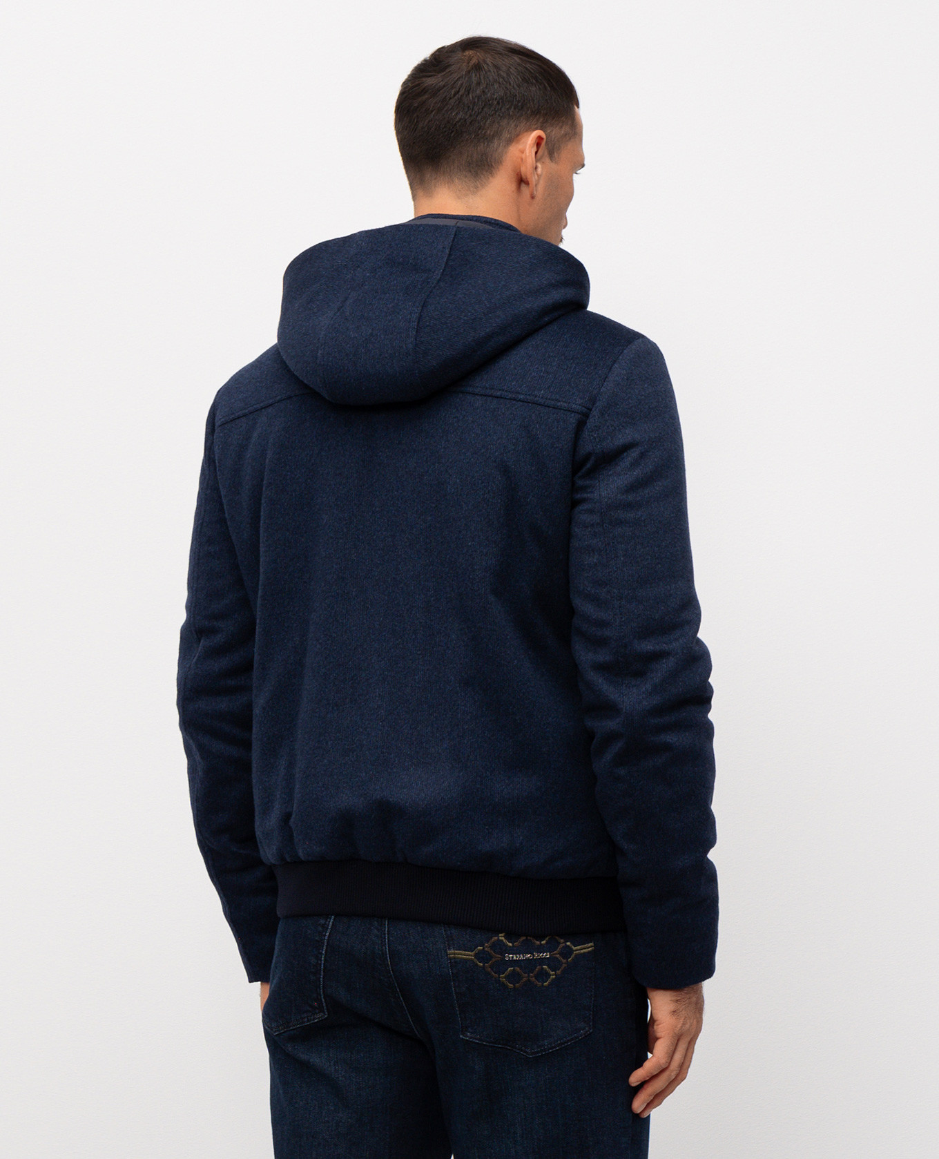 

Blue cashmere jacket with fringe Stefano Ricci