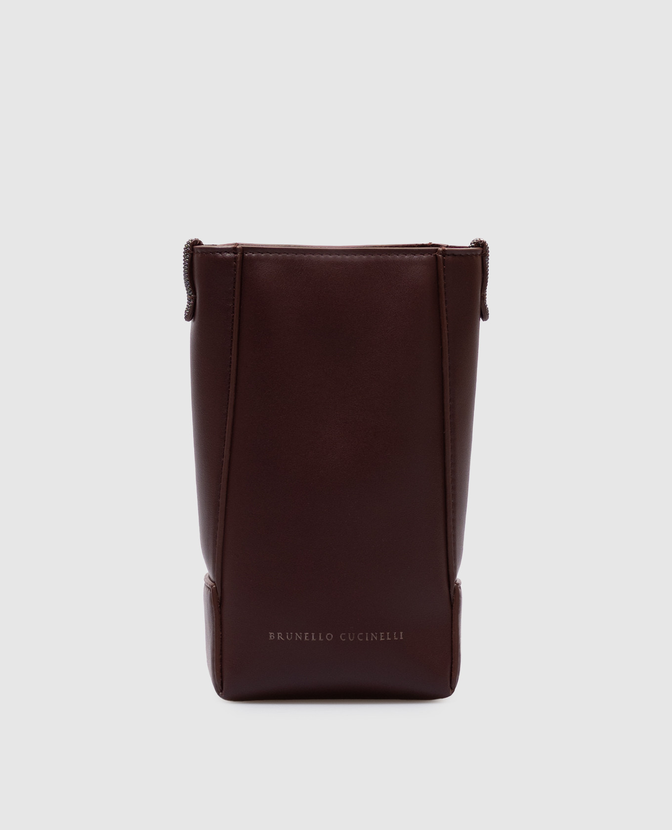 

Brown leather mini bag with logo Brunello Cucinelli