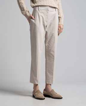 Brunello Cucinelli Gray pants with monil chain M0F70P8594