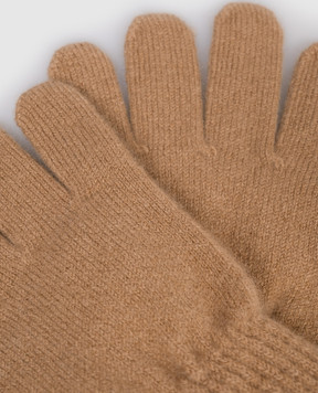 Yves Salomon Enfant Children's brown cashmere gloves 23WEA501XXCARD