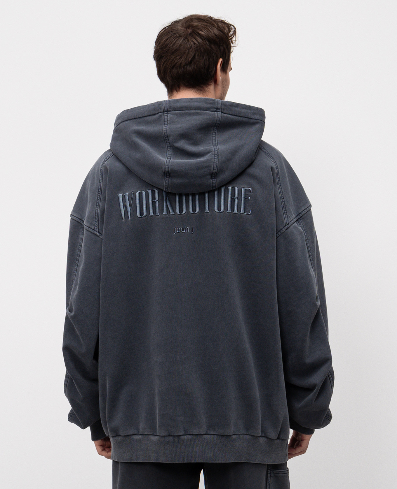 

Gray WORKOUTURE hoodie with logo Juun.j, Grey