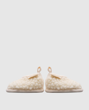 Binibamba Children's white merino wool booties BOOTIES
