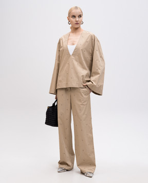 The Attico Beige pants with embroidered emblem 250WCP00263CCC104MA