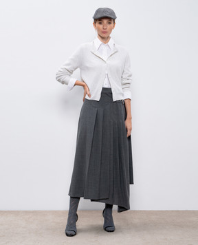 Solotre Gray skirt with a smell of wool M1S0013