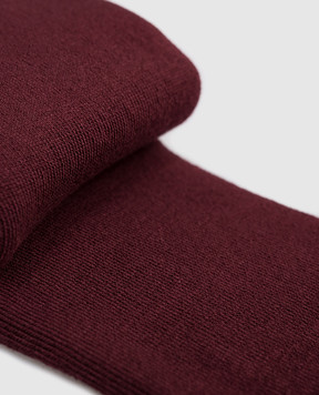 Palm Angels Burgundy socks with logo PWRA00BF25FAB001