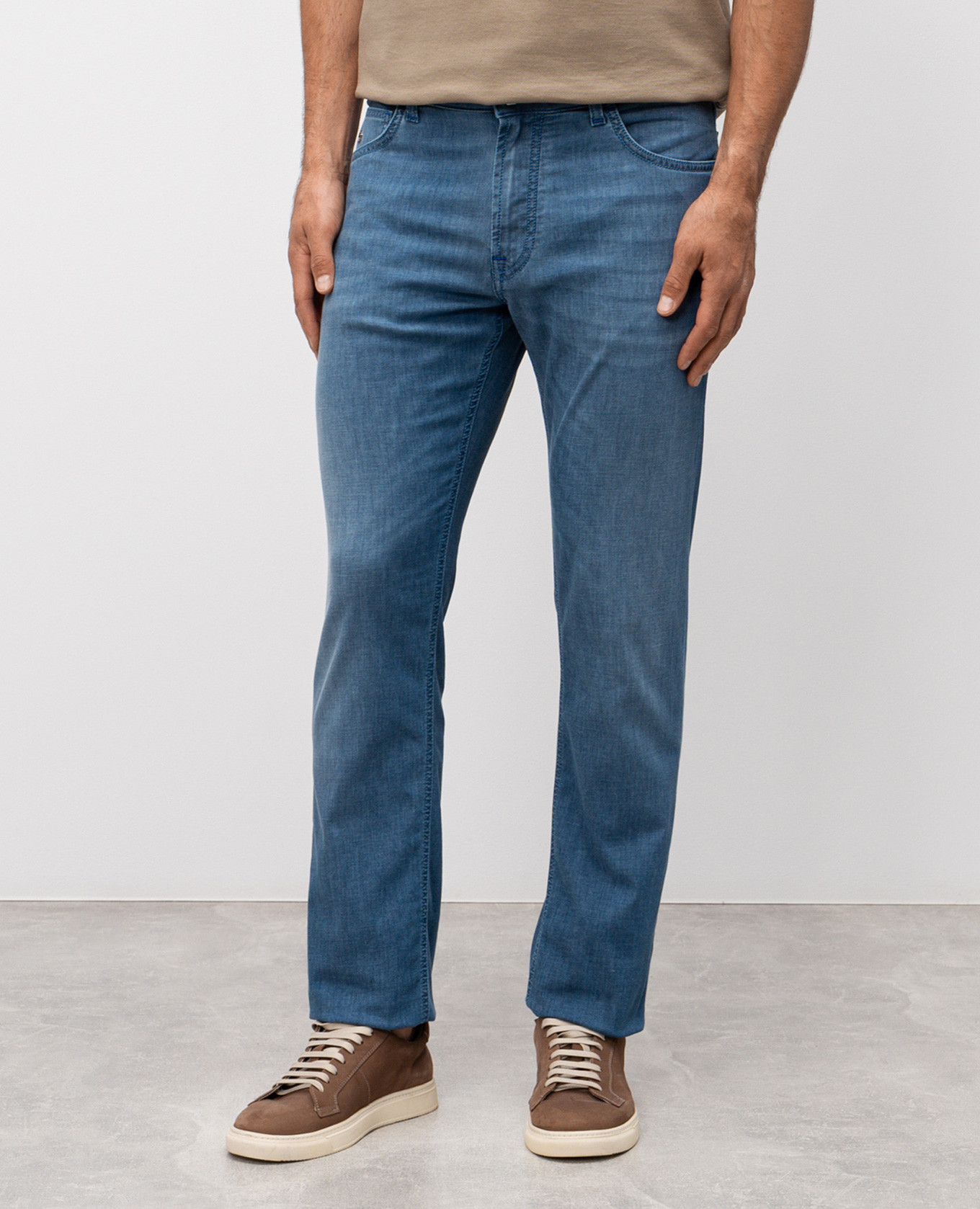 

Blue jeans with logo patch Stefano Ricci