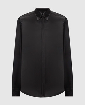 Dolce&Gabbana Black Martini shirt made of silk G5JL8TFU1AU