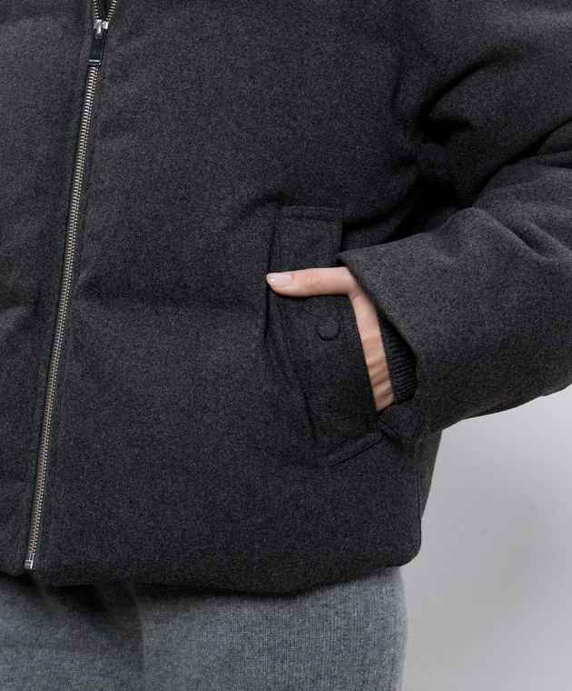 ジャケット TOTEME Woman Jacket Grey 241WRO1043FB0060 074 Toteme - Gray down jacket with wool 241WRO1043FB0060 - shop