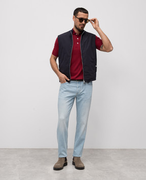 Brunello Cucinelli Burgundy polo with silk MNB805805P