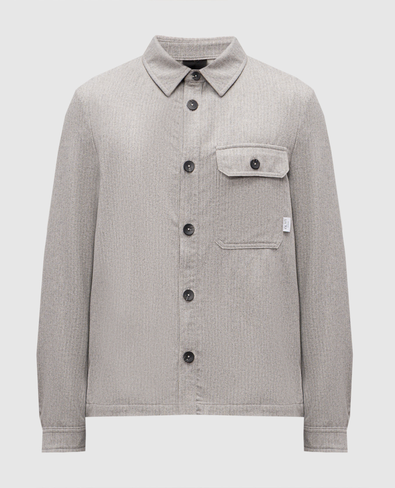 Gray striped wool shirt Altatensione