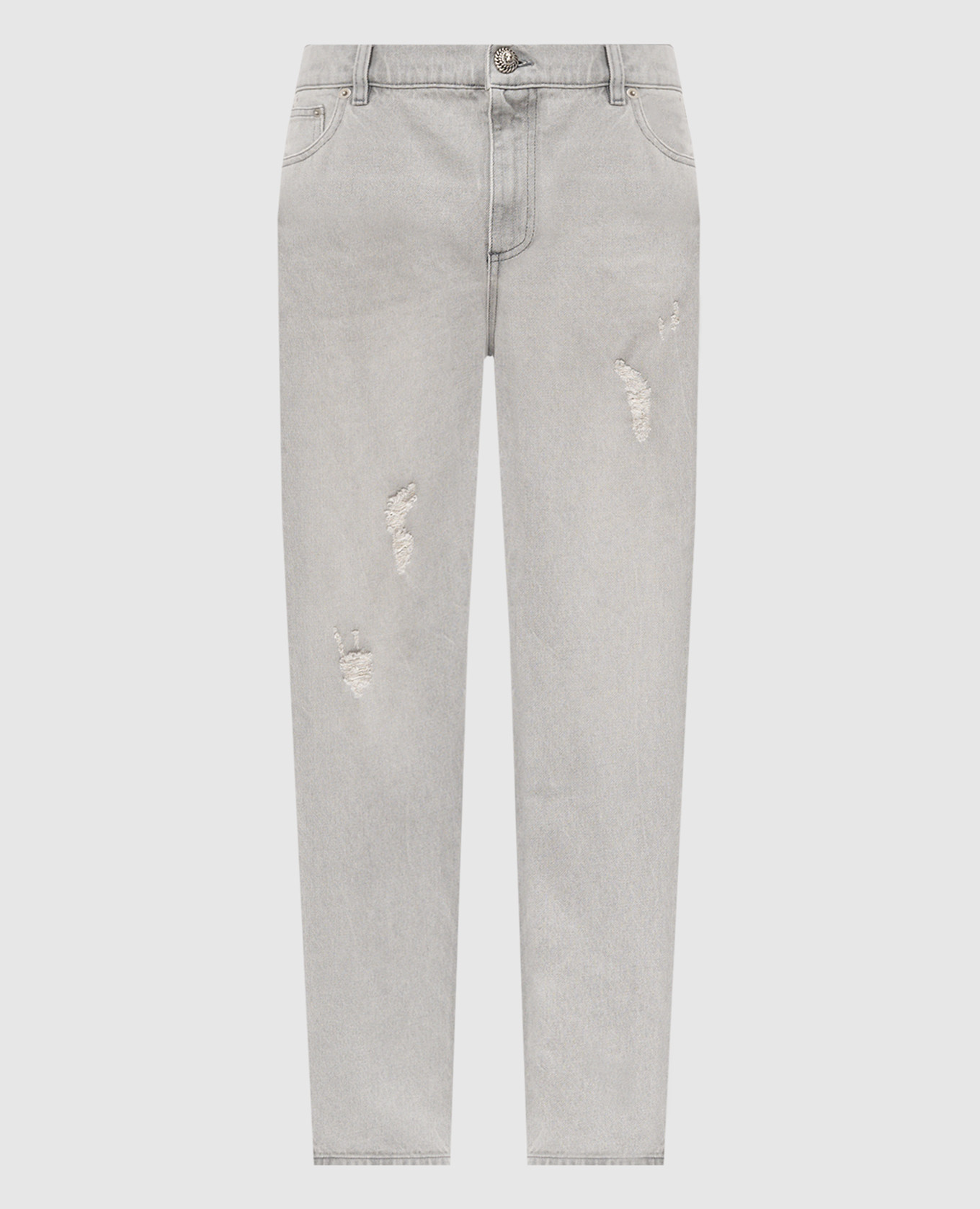 

Gray jeans with holes Balmain, Grey