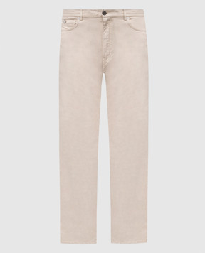 Agnona Beige linen pants T709U5NUC052