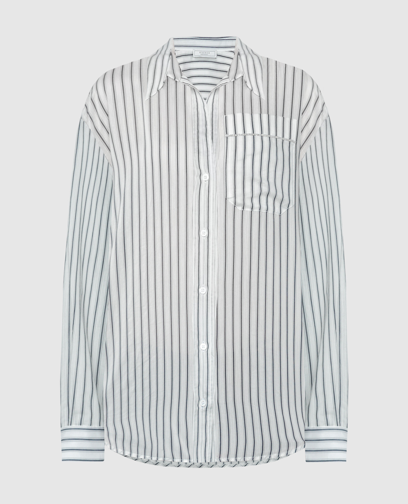 

White striped shirt with monil chain Peserico