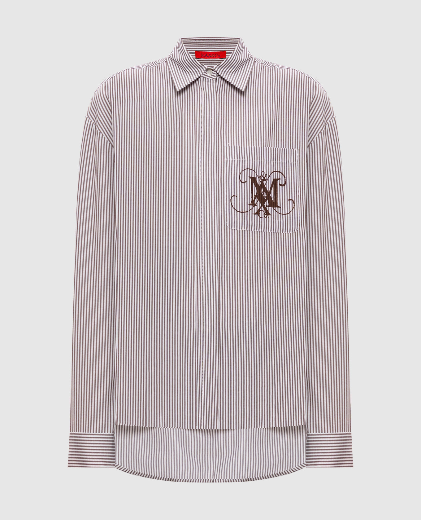 

Striped shirt with logo print Max & Co, White