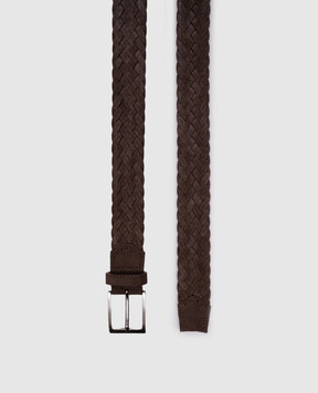 Peserico Brown suede braided belt R72023C0CC507