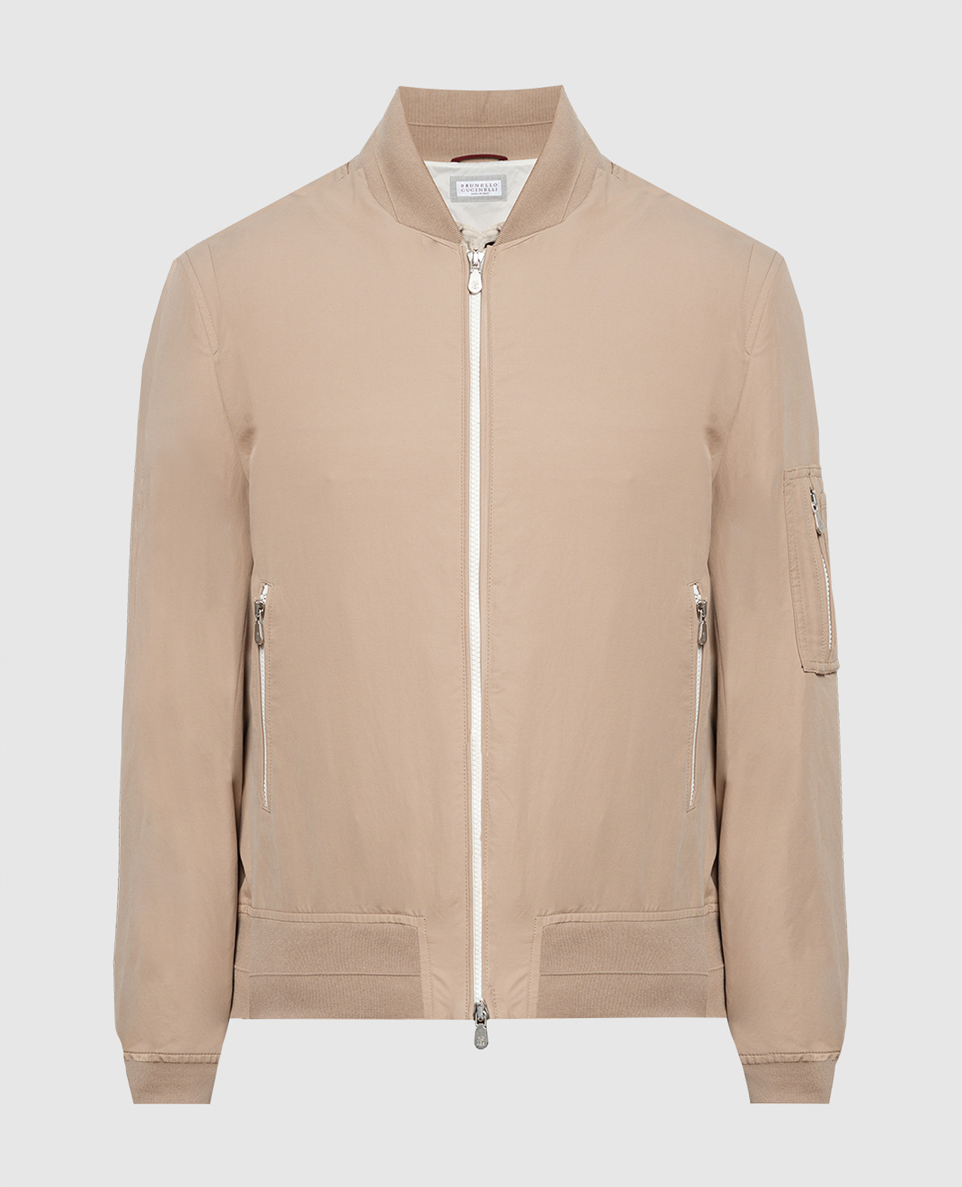 

Beige bomber jacket Brunello Cucinelli, Бежевый