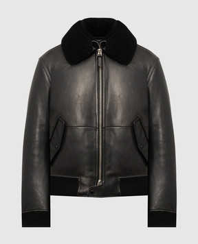 Tom Ford Black leather down jacket LBD004LMN014S24