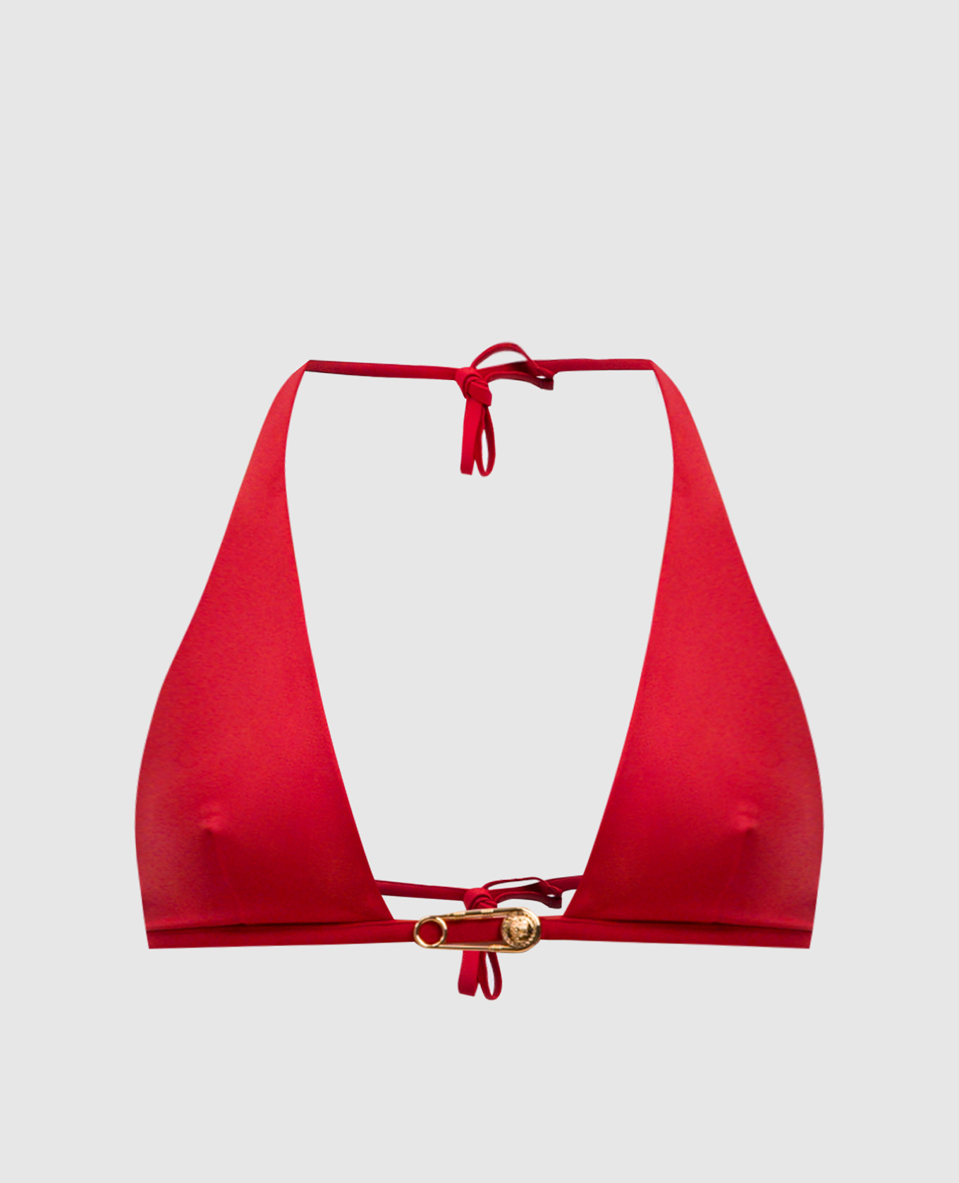 

Red swimsuit bodice with branded stud Versace