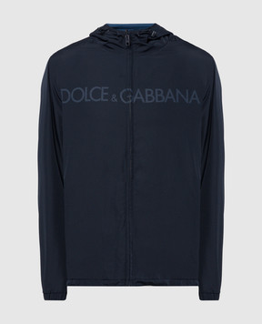 Dolce&Gabbana Blue two-sided windbreaker with logo print G9AHBTFUMQ7
