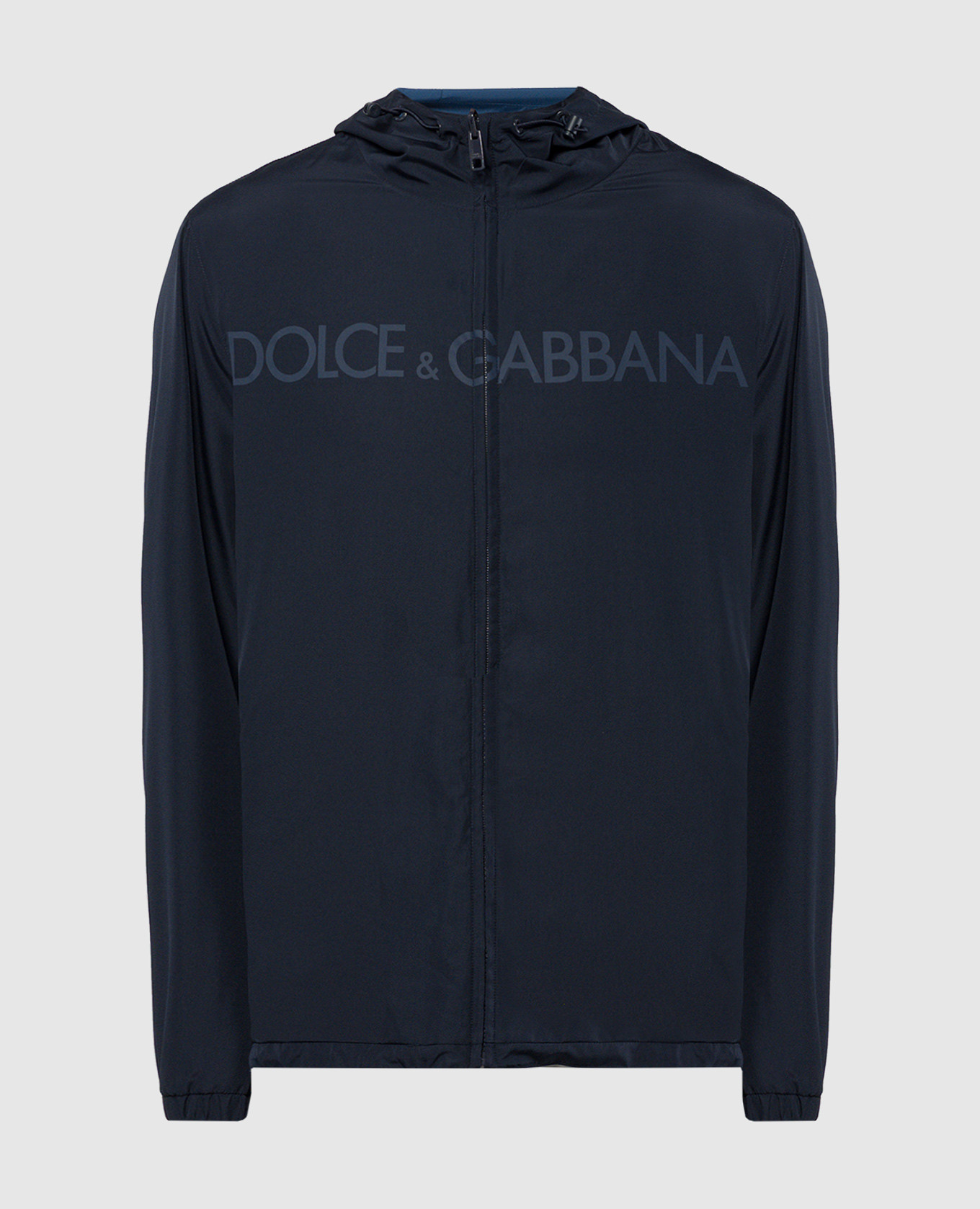 

Blue two-sided windbreaker with logo print Dolce&Gabbana