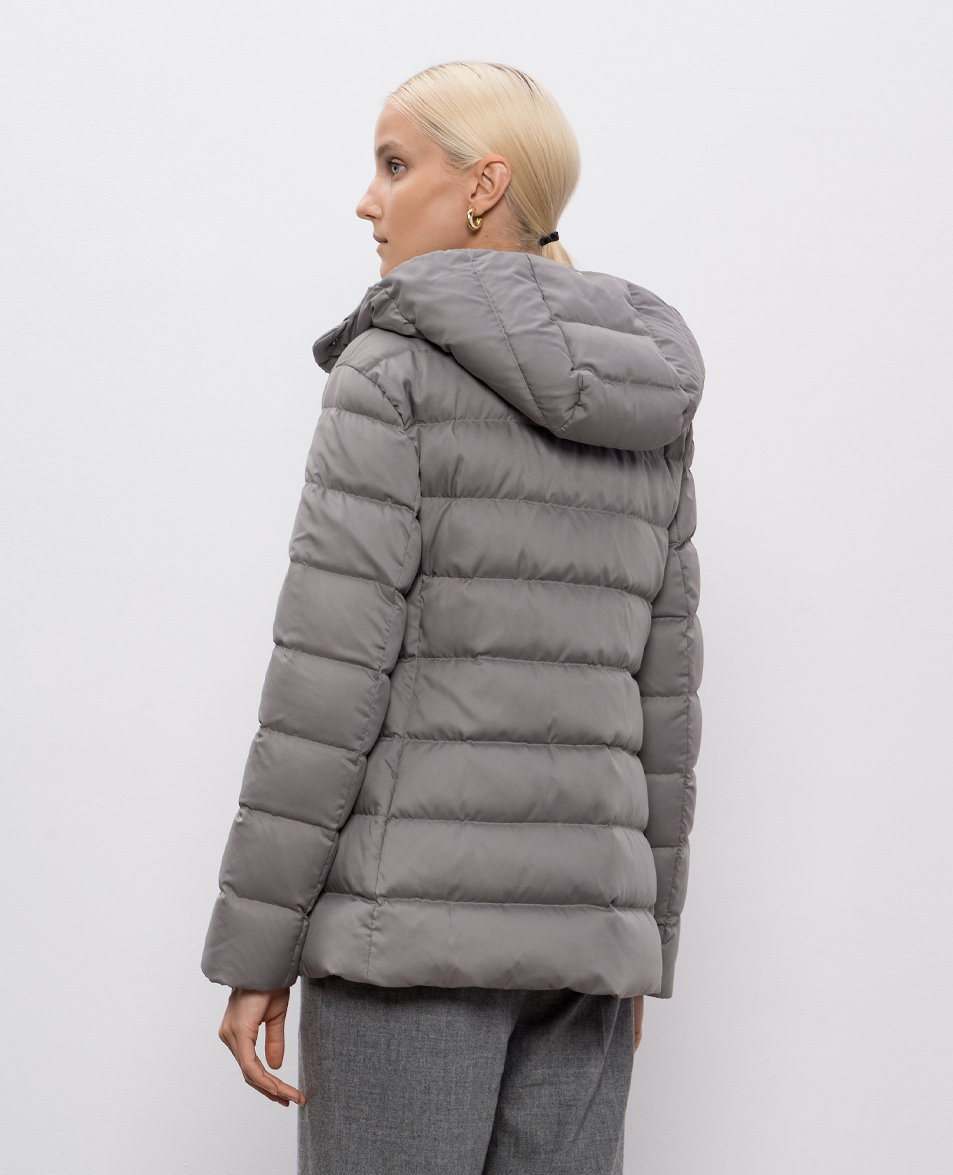

Grey down quilted jacket Herno