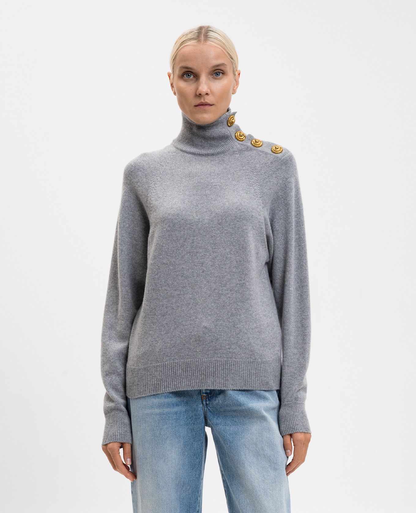 

Gray cashmere and wool sweater Balmain, Grey