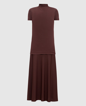 Jil Sander Brown dress with layering effect J04CT0111J65016