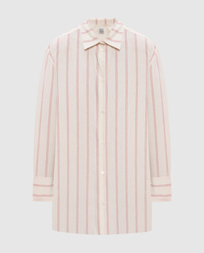 Toteme Beige striped silk shirt 252WRT1415FB0388